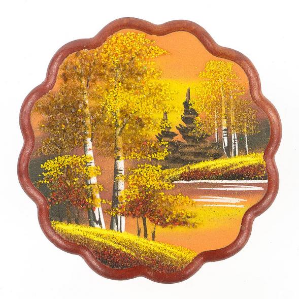 Панно круглое &amp;quot;Осень золотая&amp;quot; 20х20 см каменная крошка 119530