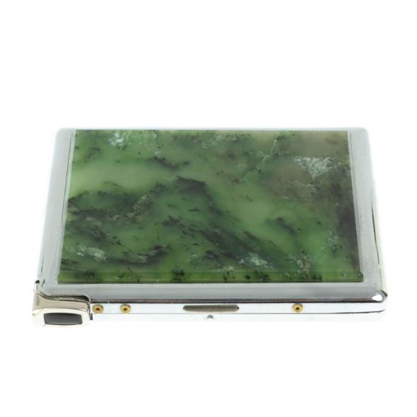 Портсигар 10 сигарет с зажигалкой камень нефрит 128682