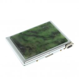 Портсигар 10 сигарет с зажигалкой камень нефрит