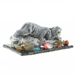 Сувенир фигурка &amp;quot;Рычащий тигр&amp;quot; из змеевика и мрамолита 8,5х6,5х4 см