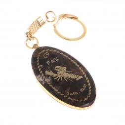 Брелок знак зодиака &amp;quot;Рак&amp;quot; камень обсидиан