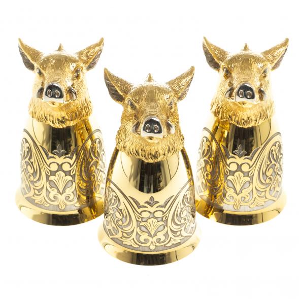 Стопки перевертыши &amp;quot;Кабан&amp;quot; 70 мл 3 шт в подарочной упаковке Златоуст 123640