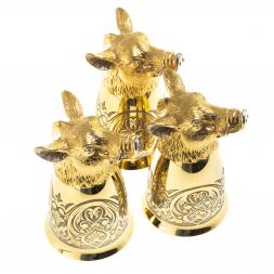 Стопки перевертыши &amp;quot;Кабан&amp;quot; 70 мл 3 шт в подарочной упаковке Златоуст