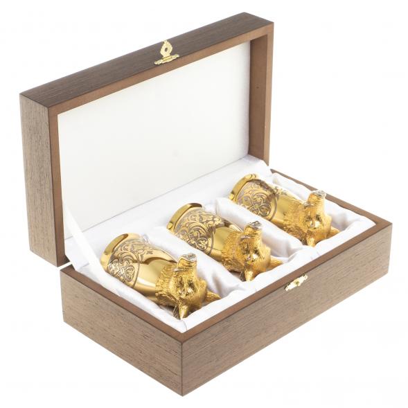 Стопки перевертыши &amp;quot;Кабан&amp;quot; 70 мл 3 шт в подарочной упаковке Златоуст 123640