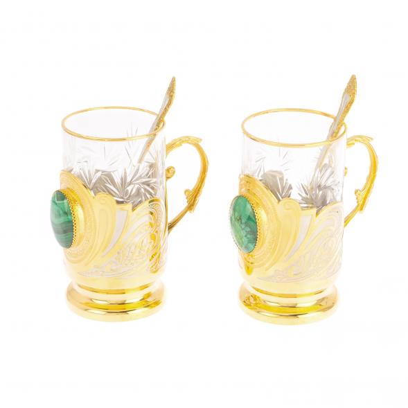 Чайный набор &amp;quot;Малахитовый&amp;quot; в подарочной коробке Златоуст 116106