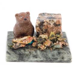 Сувенир &amp;quot;Мишка сидит&amp;quot; змеевик