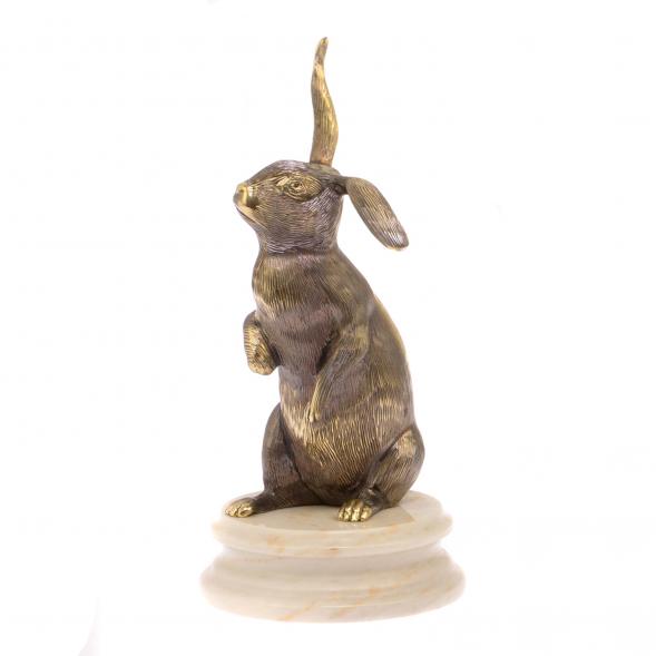 Статуэтка &amp;quot;Кролик&amp;quot; из бронзы на подставке из мрамора 125283