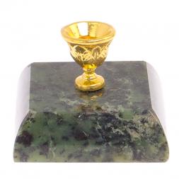 Подсвечник церковный из нефрита 4,5х4,5х3,5 см
