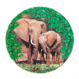 Магнит с рисунком &amp;quot;Слоны&amp;quot; змеевик