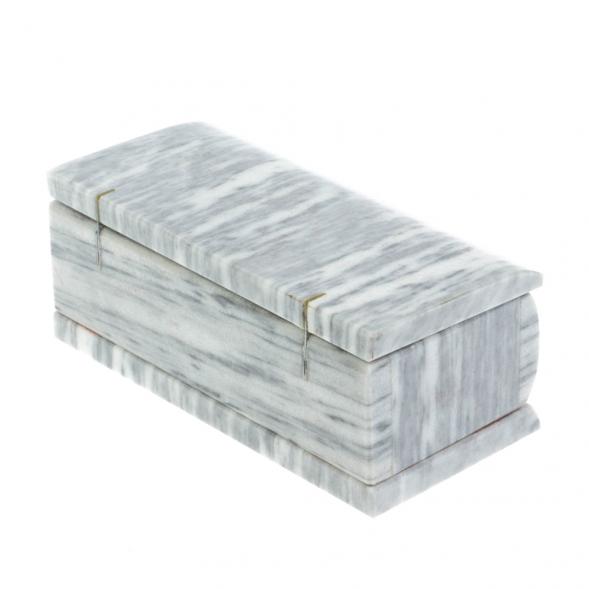 Шкатулка из серого мрамора 15х7,5х6 см 127913