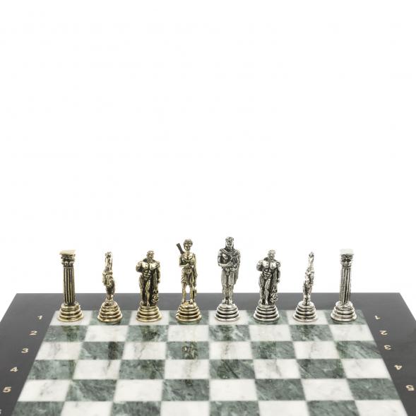 Шахматы &amp;quot;Греко-Римская война&amp;quot; 32х32 см из змеевика и мрамора 128222