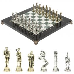 Шахматы &amp;quot;Греко-Римская война&amp;quot; 32х32 см из змеевика и мрамора