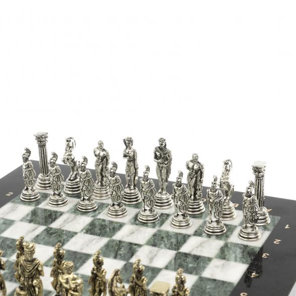 Шахматы &amp;quot;Греко-Римская война&amp;quot; 32х32 см из змеевика и мрамора 128222