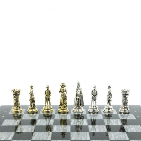 Шахматы &amp;quot;Средневековые рыцари&amp;quot; доска серый мрамор 44х44 см 128461
