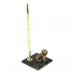 Подставка под ручку &amp;quot;Кобра&amp;quot; бронза змеевик 7х7х18 см