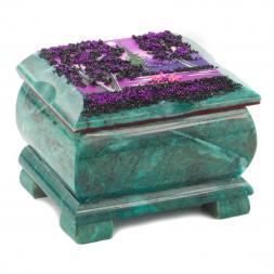 Шкатулка с расписной крышкой Рассвет 10х8х7 см