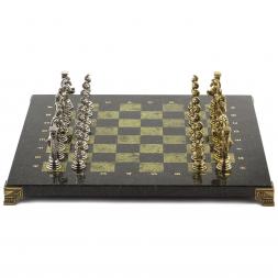 Шахматы подарочные &amp;quot;Греко-Римская война&amp;quot; 32х32 см змеевик