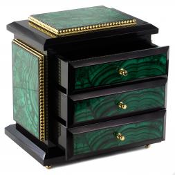 Подарочный ларец &amp;quot;Комод&amp;quot; из малахита