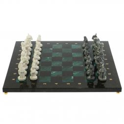 Шахматы "Средневековье" доска 40х40 см шабровский змеевик