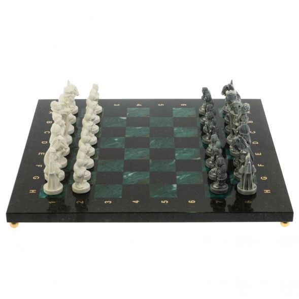 Шахматы &amp;quot;Средневековье&amp;quot; доска 40х40 см шабровский змеевик 129360