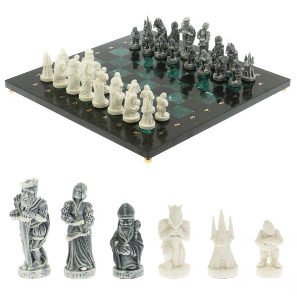 Шахматы &amp;quot;Средневековье&amp;quot; доска 40х40 см шабровский змеевик 129360