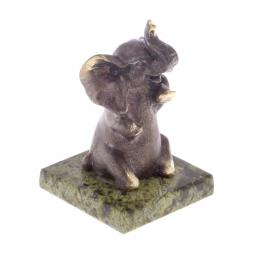 Статуэтка из бронзы &amp;quot;Слон&amp;quot; на змеевике