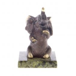 Статуэтка из бронзы &amp;quot;Слон&amp;quot; на змеевике