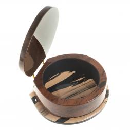 Шкатулка "Ракушка" камень обсидиан 12,5х12,5х5 см