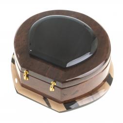 Шкатулка "Ракушка" камень обсидиан 12,5х12,5х5 см