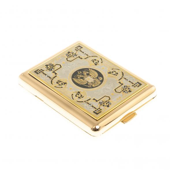 Портсигар с гравюрой &amp;quot;Герб РФ&amp;quot; Златоуст 124249