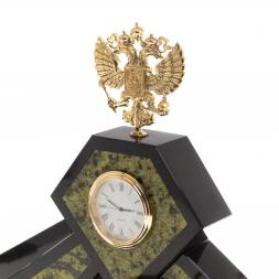 Письменный набор &amp;quot;Герб&amp;quot; с лотком для бумаг А4 и бюваром камень змеевик