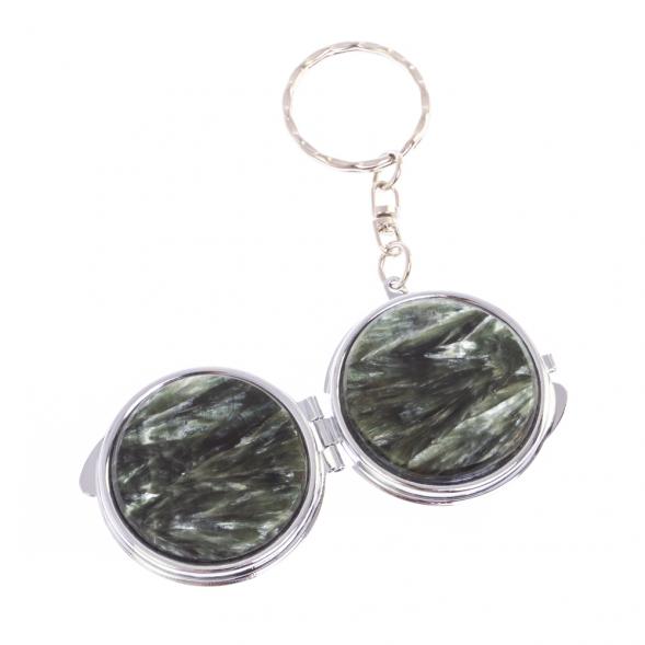 Складное зеркало брелок серафинита круглое 126587