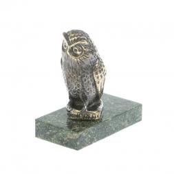 Статуэтка "Филин" из бронзы и змеевика