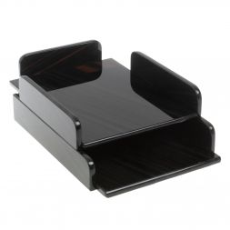 Лоток для бумаг А4 двухъярусный черный обсидиан