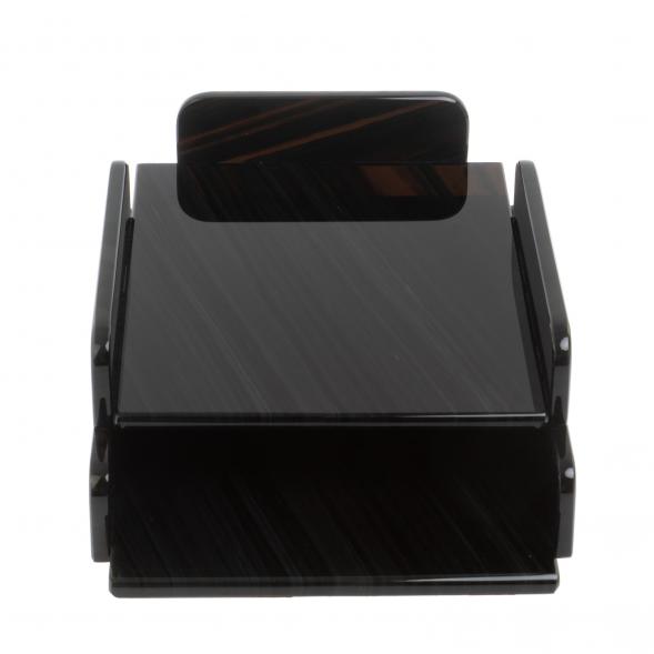 Лоток для бумаг А4 двухъярусный черный обсидиан 127283