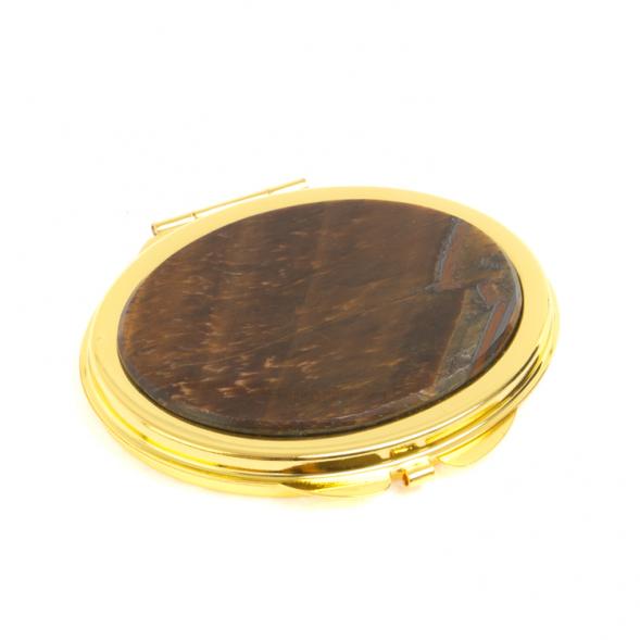 Зеркальце овальное из тигрового глаза цвет золото 127363