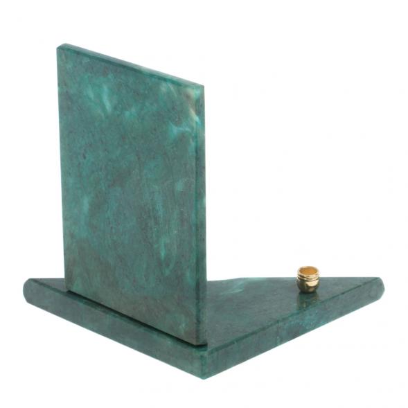 Икона с подсвечником Николай Чудотворец малая из змеевика 9,5х9,5х10 см 118823