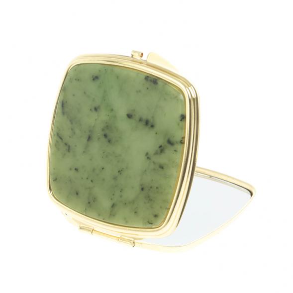 Зеркальце карманное складное из нефрита цвет золото 128062