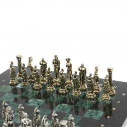 Шахматы &amp;quot;Греко-Римская война&amp;quot; 32х32 см из змеевика