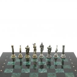 Шахматы &amp;quot;Греко-Римская война&amp;quot; 32х32 см из змеевика
