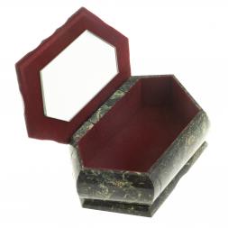 Шкатулка с рисунком &amp;quot;Зимний пейзаж&amp;quot; змеевик 17х10,5х7 см