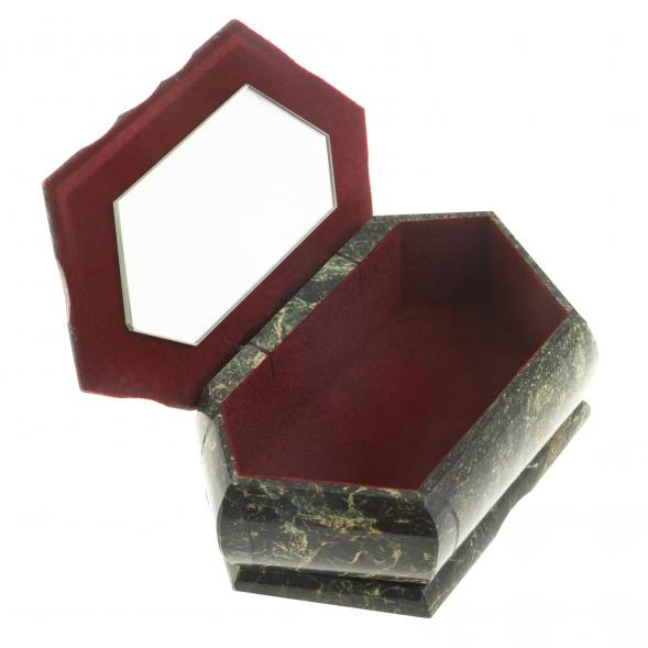 Шкатулка с рисунком &amp;quot;Зимний пейзаж&amp;quot; змеевик 17х10,5х7 см 119729