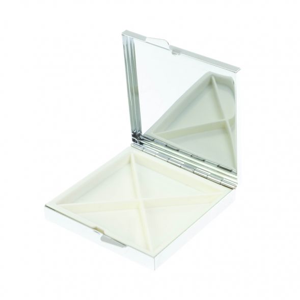 Таблетница на 4 отделения из нефрита цвет серебро 128684