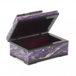 Ларец из камня чароит "Очарование" 9х6х9 см