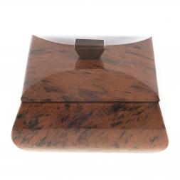 Шкатулка квадратная камень обсидиан коричневый 11,5х11,5х7,5 см