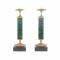 Подсвечники из малахита с бронзой пара