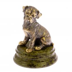 Статуэтка собака &amp;quot;Боксер щенок&amp;quot; из бронзы на подставке