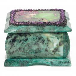 Шкатулка с иллюстрацией &amp;quot;Хозяйка медной горы&amp;quot; змеевик 10х10х6,5 см