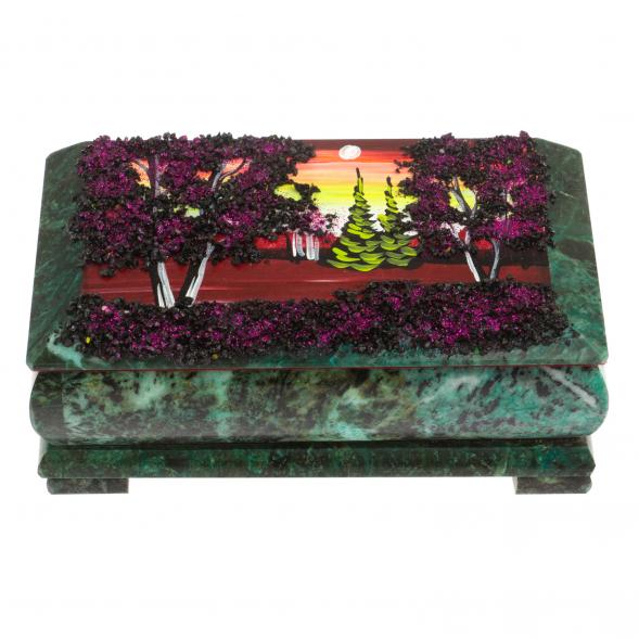 Шкатулка &amp;quot;Рассвет&amp;quot; змеевик 18х9х7 см 119730