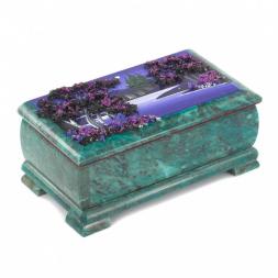 Шкатулка &amp;quot;Рассвет&amp;quot; змеевик 18х9х7 см